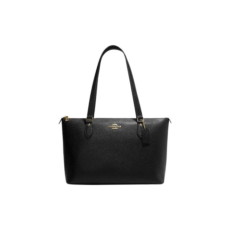 New COACH Gallery Cross Grain Leather One Shoulder Handbag Large Women's Black CH285-IMBLK