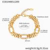 Cubic Zirconia Heart Bracelet In Stainless Steel 18K Gold Plated Bracelets Watch Chain Bracelet Daily Wear Jewelry for Women