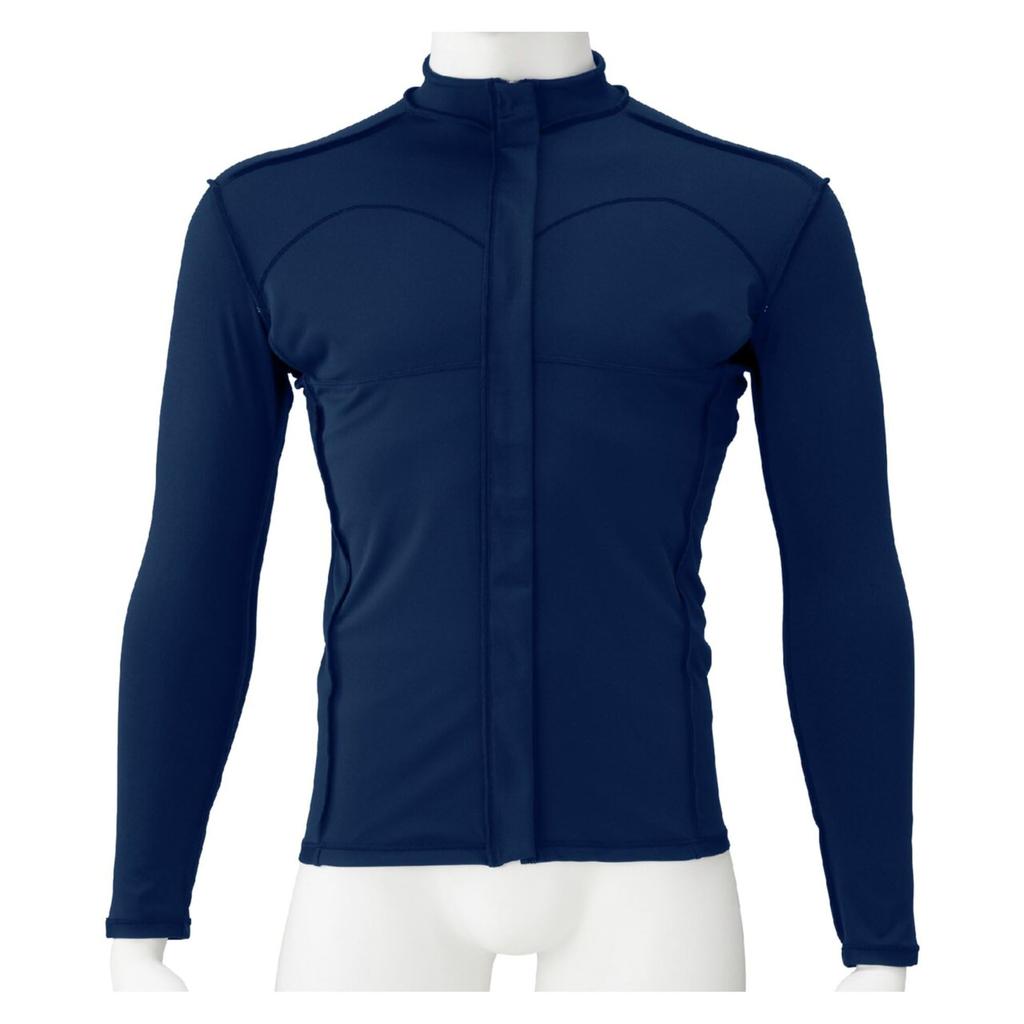 MIZUNO Basic Competitive Fitness Rash Size S Swimsuit, Swimming, Guard, Unisex, N2JDCA01, Zippered, 14 Navy,