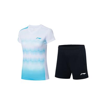 Li Ning Badminton Serie Schnelltrocknend Atmungsaktiv Wettkampf Sportanzug Damen Sportbekleidung Standard-Weiß AATT020-2