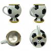 Einzigartige 3D-Fußballharz-Tasse mit hochwertigem Edelstahl-Innenleben für Heiß- und Kaltgetränke, Kaffee-Trinkbecher