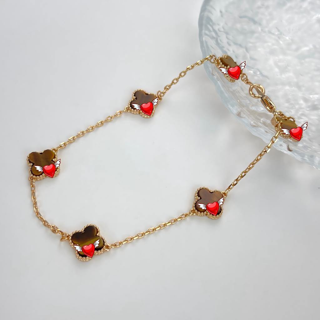 Original S925 Sterling Silver 18K Gold Plated Four-Leaf Clover Bracelet Six-flower Can Request Van the Catalog Cleef From Seller
