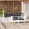 Day and Night - Day and Night Garden Furniture 8 Pieces with White Cushions Solid Pine Wood