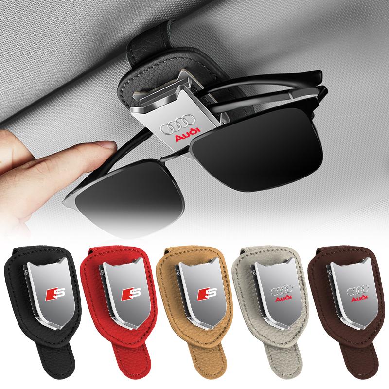 Car Auto Sun Visor Glasses Box Sunglasses Clip Card Ticket Holder Stand for Audi A3 A4 B5 B6 A3 8P 8V 8L A5 A6 C6 C5 A1 A7 A8 Q2 Q3 TT RS3 RS4
