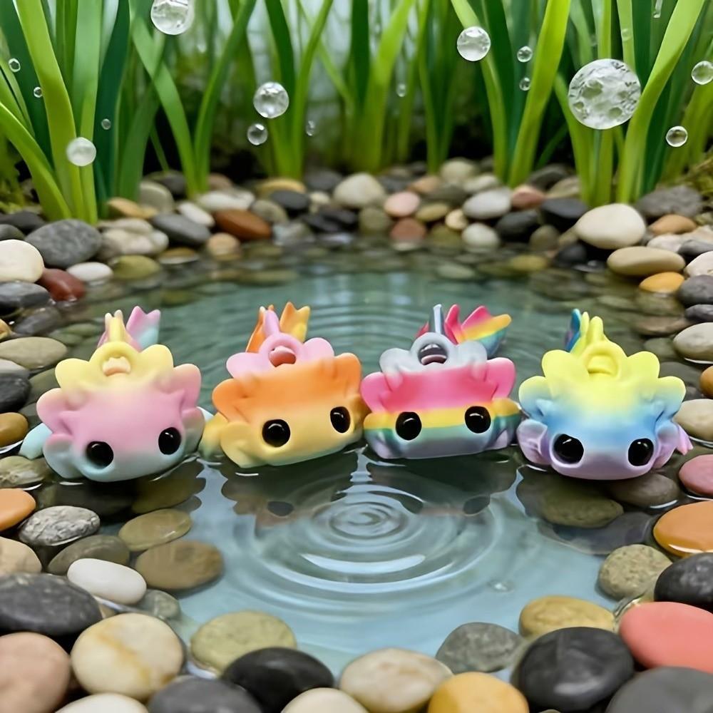 8pcs Colorful Salamander Figurine Funny Creative 3D Printed Salamander Flexible Joints Mini Salamanders Ornaments Anime Fans