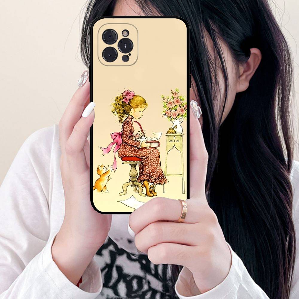Sarah Kay Girls Cute Soft Back Phone Cover Case For IPhone 17 16 Pro Max 15 12 11 16e 13 Mini 14 15 Plus