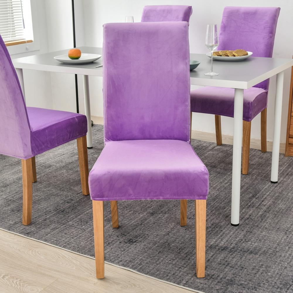 Velvet Plush Stretch Chair Slipcover Elastic Spandex Chair Cover for Dining Room Kitchen Wedding Banquet Hotel Housse De Chaise