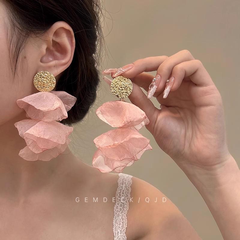 Luxurious European & American Diamond Tassel Stud Earrings for Evenings and Parties