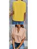 Women's Summer 2026 Solid Color V-neck Loose Shirt Top