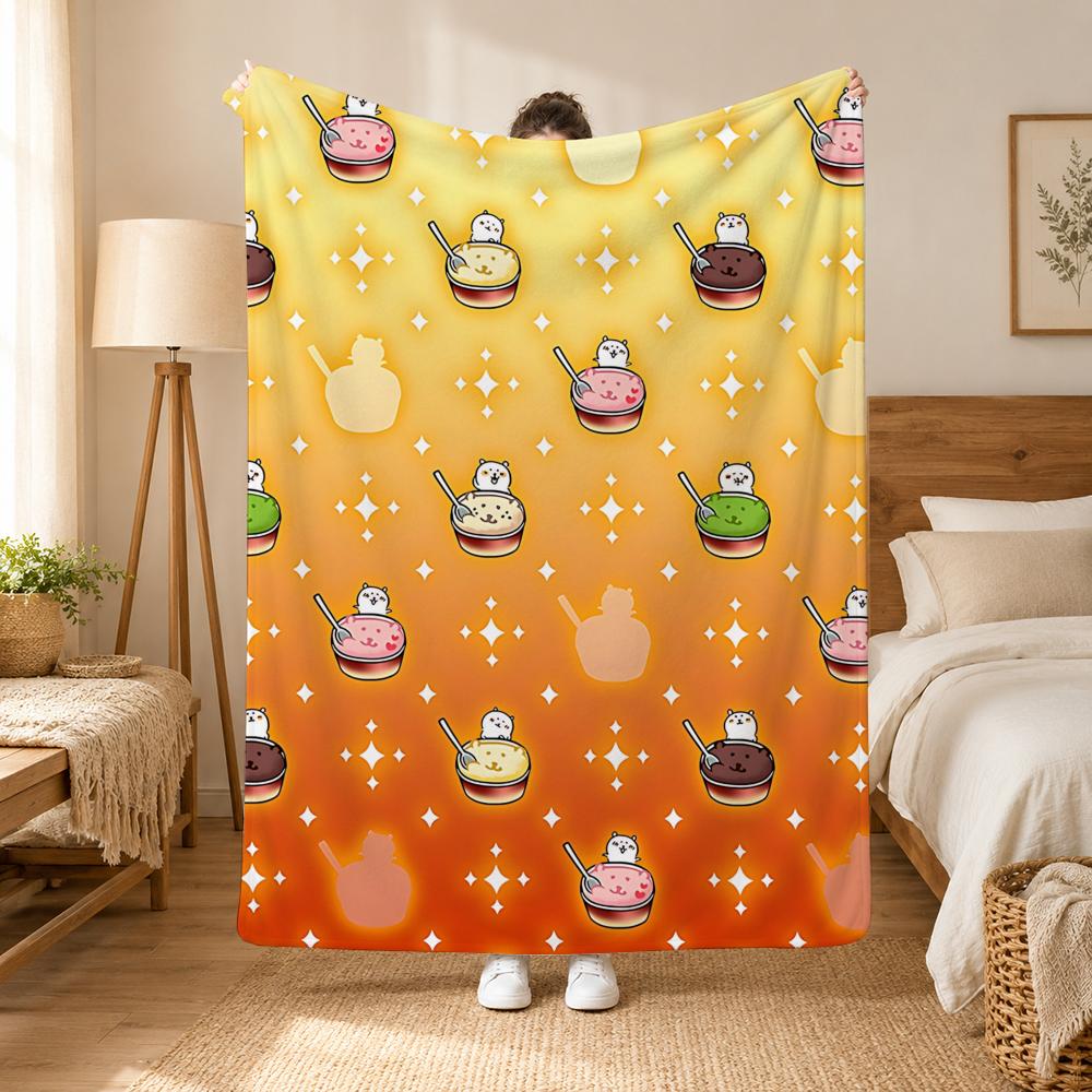 Joke Bear Cartoon Bear Art Throw 240G Flannel Blanket, Suitable For Sofas, Beds, Offices, Exquisite Gift Blankets