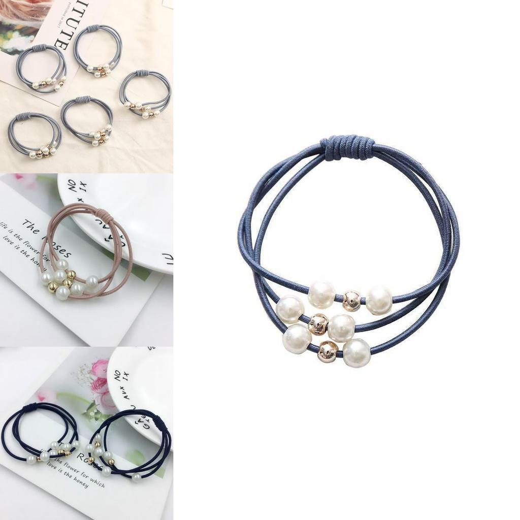 Versatile Korean Pearl Head Rope With Exceptional High-elastic Three-strength Rubber Band For All Hair Types