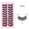 Ten Pairs of 3D Synthetic Fiber False Eyelashes: Bold European and American Style with Thick, Curled Volume