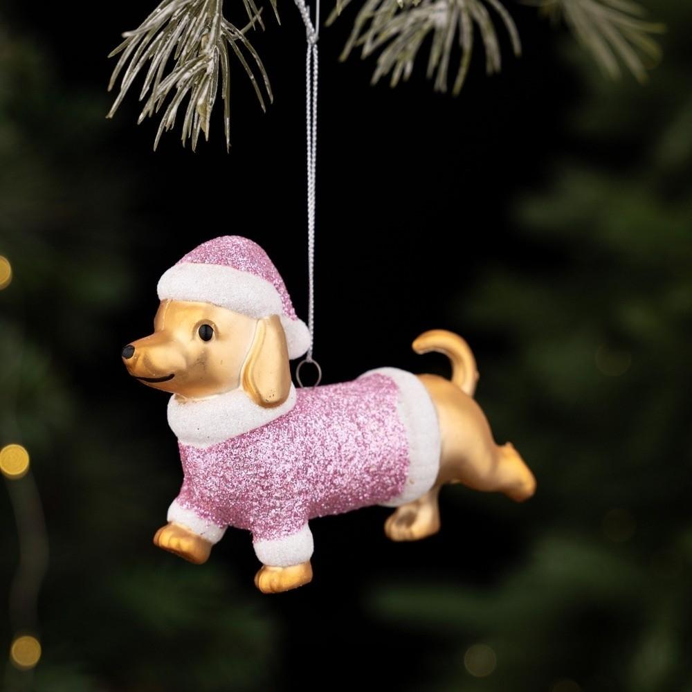 Plastic Christmas Cat Dog Pendant Kitten Christmas Hanging Cute Xmas Ornaments Bedroom