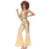 Ladies' 70s Vintage Disco Prom Suit Cosplay Halloween Costume Cos Suit Patent Leather Suit