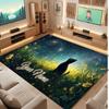 Mountain Landscape Theme Crystal Velvet Floor Rug Personalized Custom Name Text Warm Carpet Home Decoration