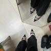 Spring new black high heels pointed temperament rhinestone bag head empty word with sandals female sexy