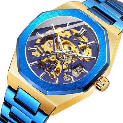 Forsining Herren Mode Casual Skelett Mechanische Uhr 344 - Europäischer & Amerikanischer Stil Automatisches Zeitmessgerät