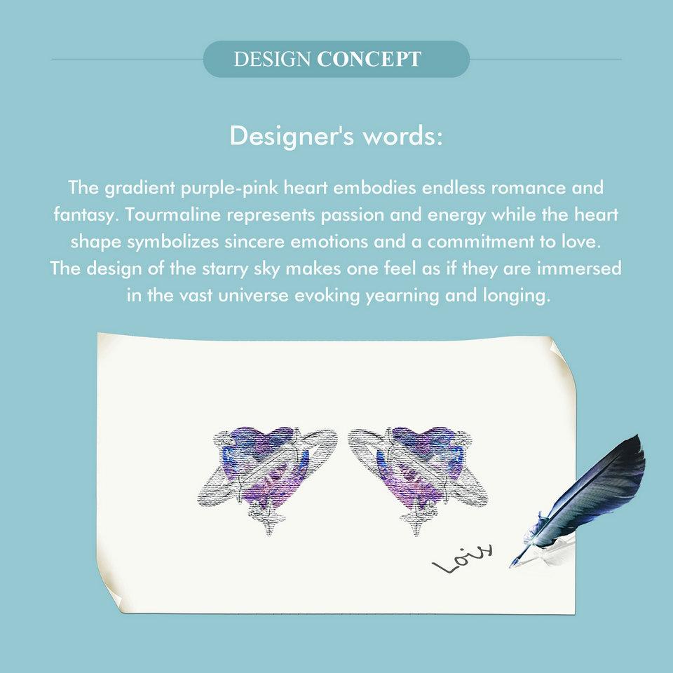 BAMOER 925 Sterlingové stříbro Gradientní hvězdné puzetové náušnice Romantické náušnice lásky pro ženy Dívčí dárek Jemné šperky Každodenní nošení