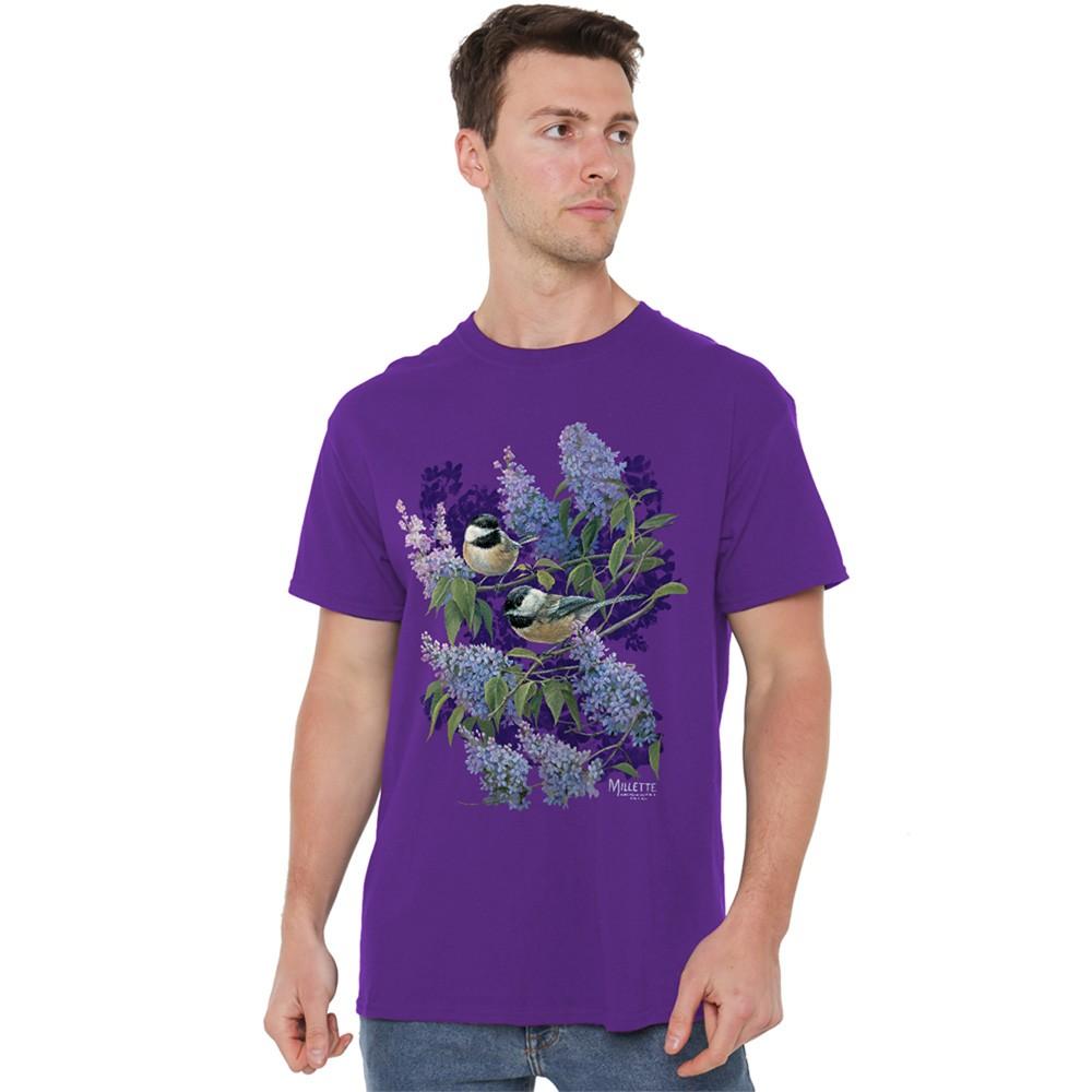 Wild Wings Chickadees And Lilacs T-Shirt S-4XL Purple L