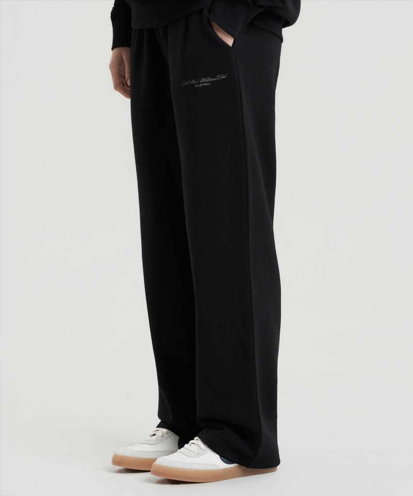 Delma W Wellness Club Semi-Wide Sweatpants - Black