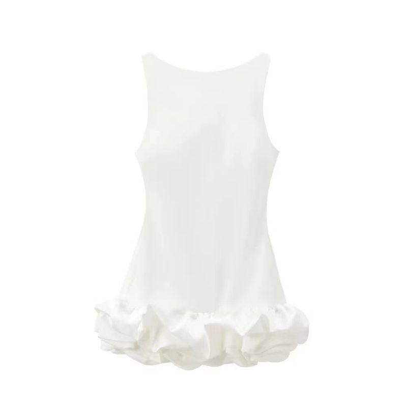 Western Style New Sexy Backless Frill Dress Sexy Backless Lotus Leaf Dress