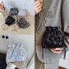 Sequin Fashion Colorful Design Women Casual Drawstring Bucket Bag For Use Daily