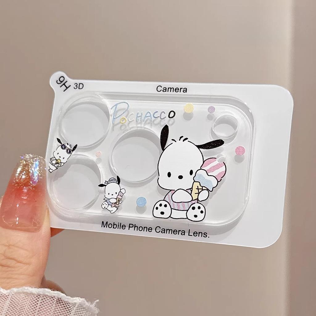 INS Korean Cute Cartoon Clear 9H HD Lens Tempered Glass Film For IPhone 17 Pro Max 16 15 14 Full Back Camera Protector