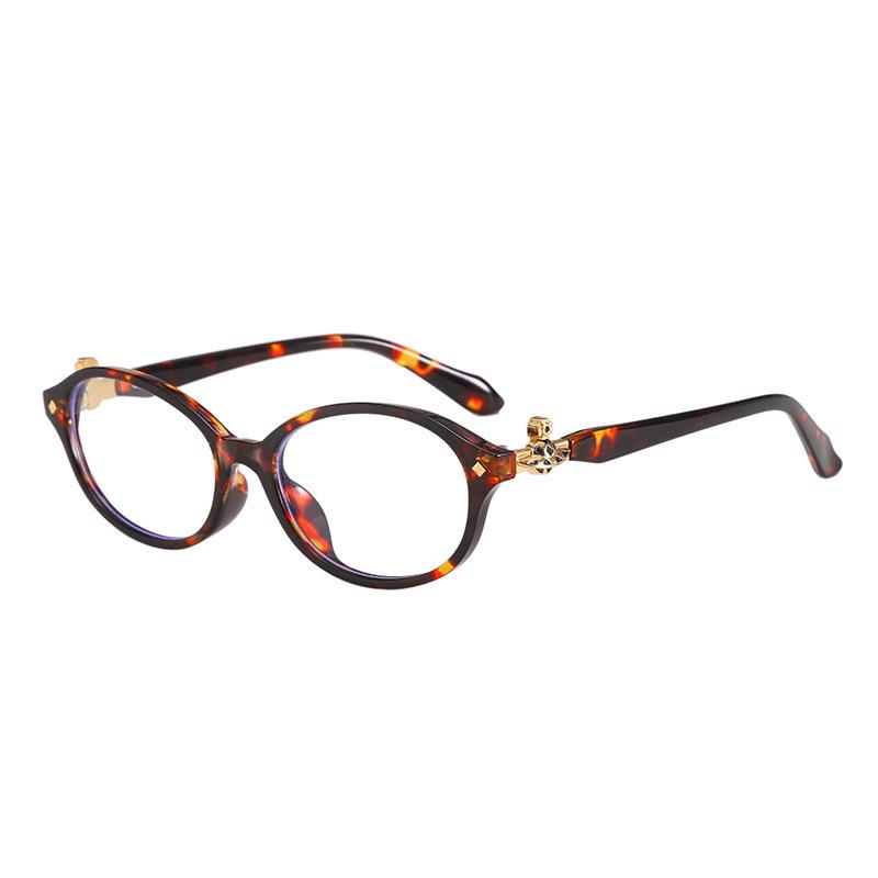 Retro Small Frame Women's Sunglasses with High-End Crown Detail, Blue Light Blocking, Plain Glasses