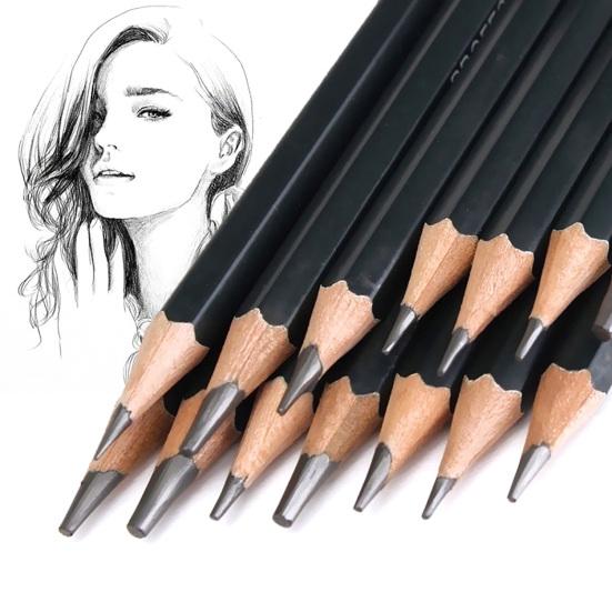 14Pcs Painting Pencils Professional Sketch Tool Portable 6H-12B Drawing Pencil Set for Sketching