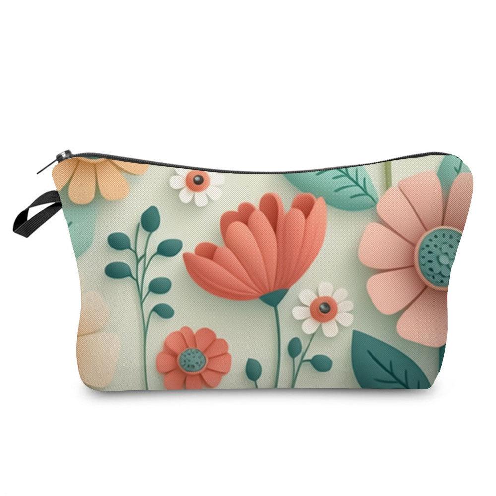 Women Flower Print Cosmetic Bag Toiletries Organize Travel Storage Case  6394 CLE