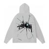 Classic Print Hooded Sweatshirt Teens Unisex Loose Fit Cotton Pullover Streetwear