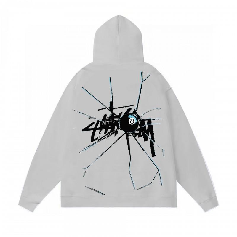 Classic Print Hooded Sweatshirt Teens Unisex Loose Fit Cotton Pullover Streetwear