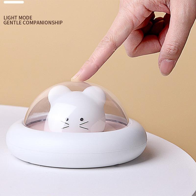 Kleines Nachtlicht für das Kinderzimmer USB-Aufladung 3 Dimmstufen Augenschutz Timing Niedliche Cartoon-Maus Mini-Nachttischlampe