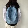 Simple Fengsen Campus Denim Canvas Zipper Casual Backpack Travel Backpack