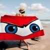 New Cartoon Big Eyes Microfiber Printed Beach Towel Mountain Climbing Yoga Beach Swimming Running Absorbent Soft Towel