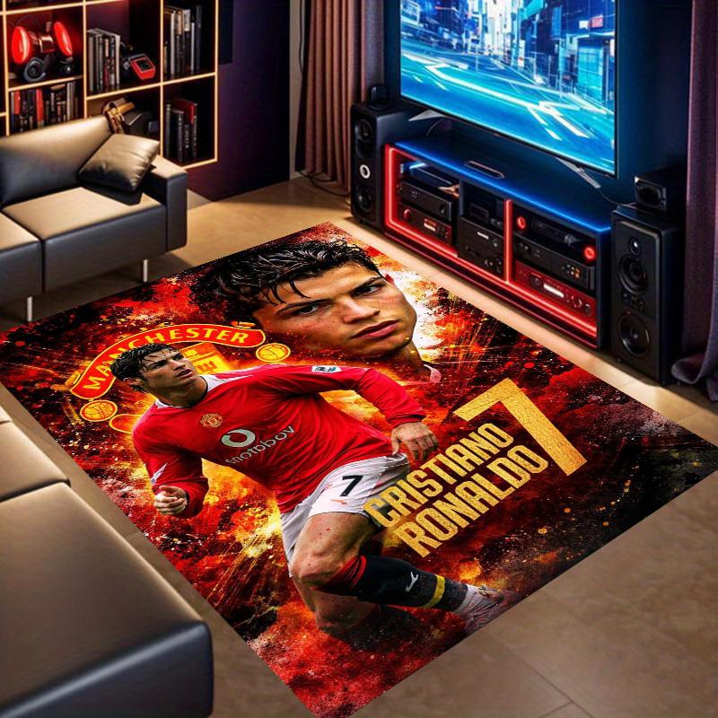 Cristiano Ronaldo Manchester United No.7 Football Print Area Rug Non Slip Floor Carpet Home Decor