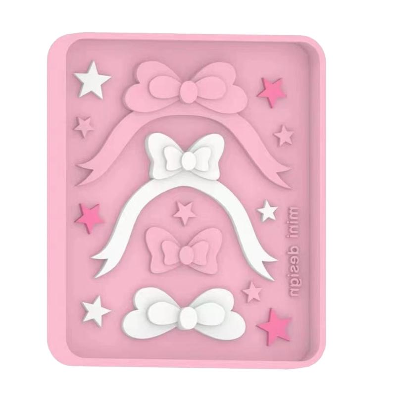 Princess on the Run Bowknot Star Parts Silicone Mold Keychain Bag Pendant Handmade Ornament Mold for Birthday Gift