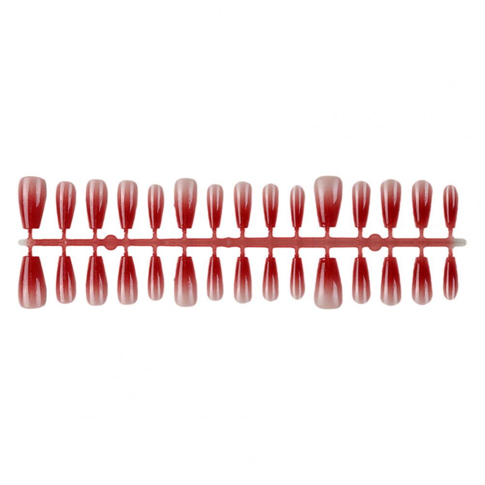 1 Bag Fake Nails Gradient Wearing Nail Blush Handmade Natural Perfect Fitting Trace-less Fake Nails for Natural Curvature