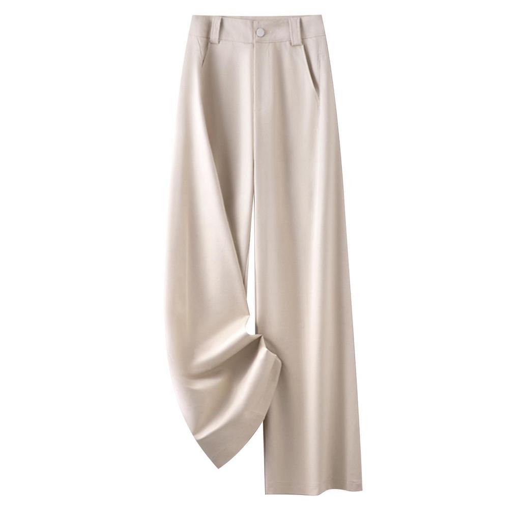 Women's High-Waist Wide Leg Trousers: 2025 Spring/Autumn Fashion, Versatile, Trendy, Slimming, Straight-Leg Casual Pants