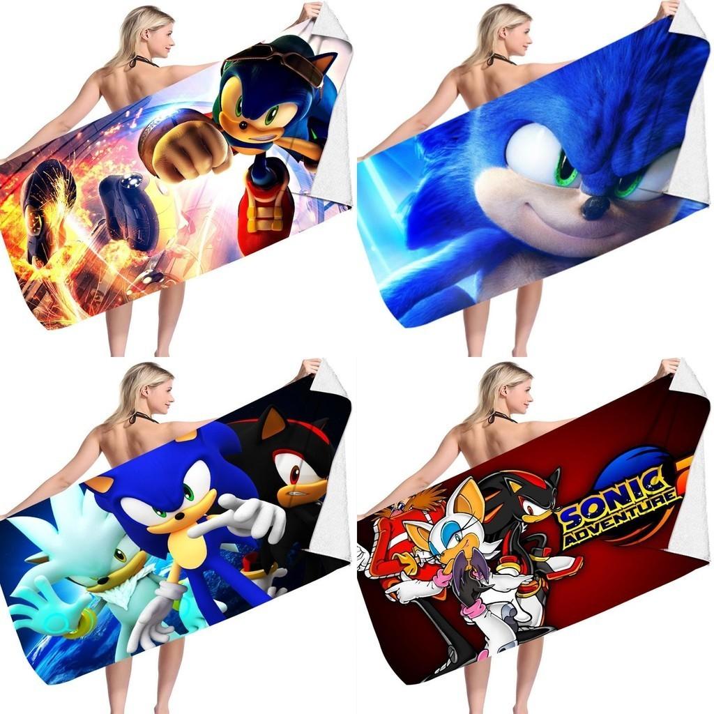 Sonic Beach Towel Microfiber Bath Towel For Kids And Adults Soft And Cozy With Eye-catching Design