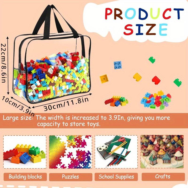 1 Piece Large Clear PVC Waterproof Organizer with Black Zipper - Multi-functional organizer for toys, books, puzzles and travel essentials