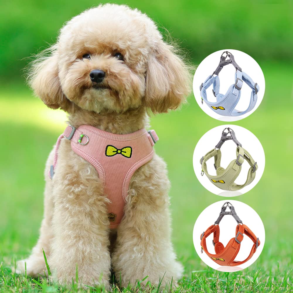 Enkarl Dog and Cat Harness and Leash Soft Breathable Vest for and Remove Traction and Adjustable Lead Set, Mesh, Walking, Stylish, Easy-to-Attach