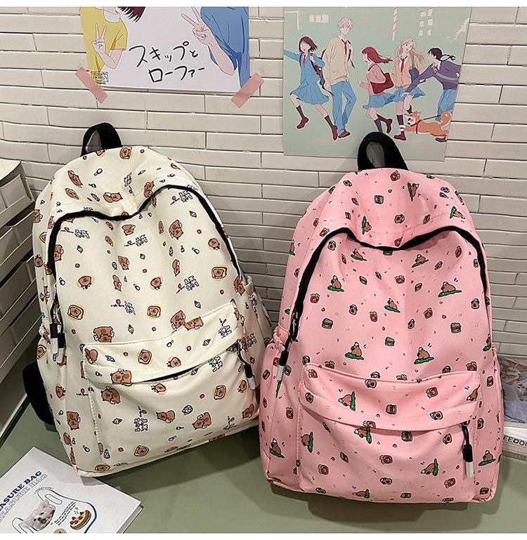 Plecak w kwiaty w stylu japońskim dla dziewcząt - Lekki, Pojemny, Idealny do użytku szkolnego