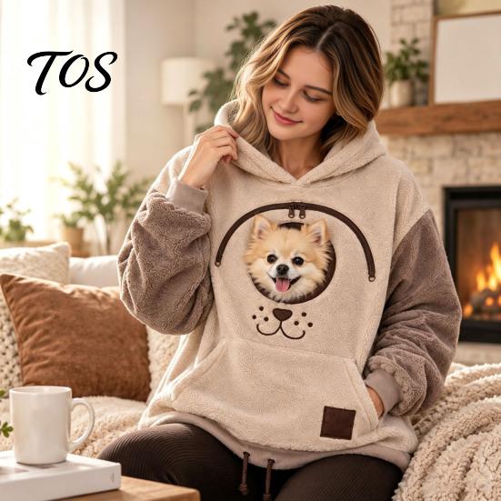Felpa con Tasca Accogliente per Animali Gatto con Tasca, Felpa Trasportino per Cane e Gatto, Felpa con Cappuccio, Tasca Riposante Confortevole Canguro