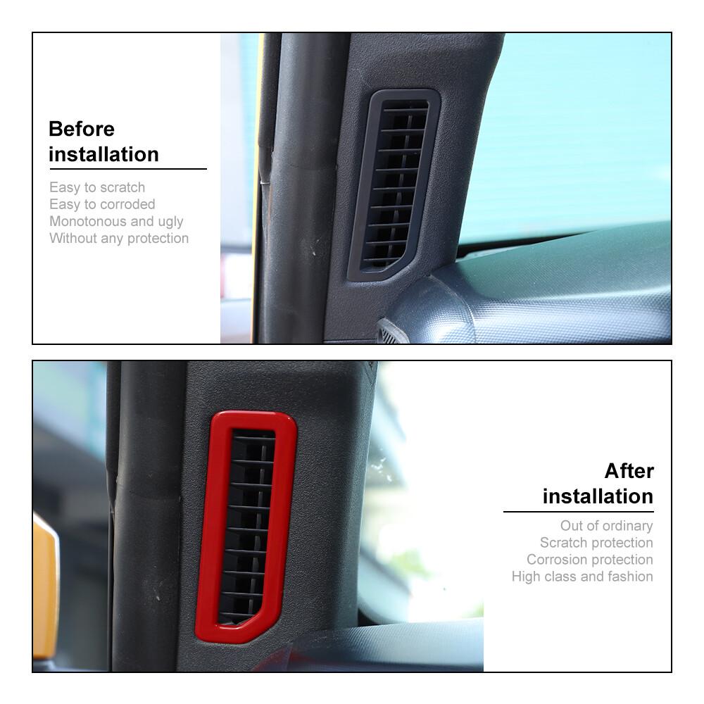 2x A-Pillar Air Vent AC Outlet Cover Trim For Ford Bronco 2021+ Red Accessories