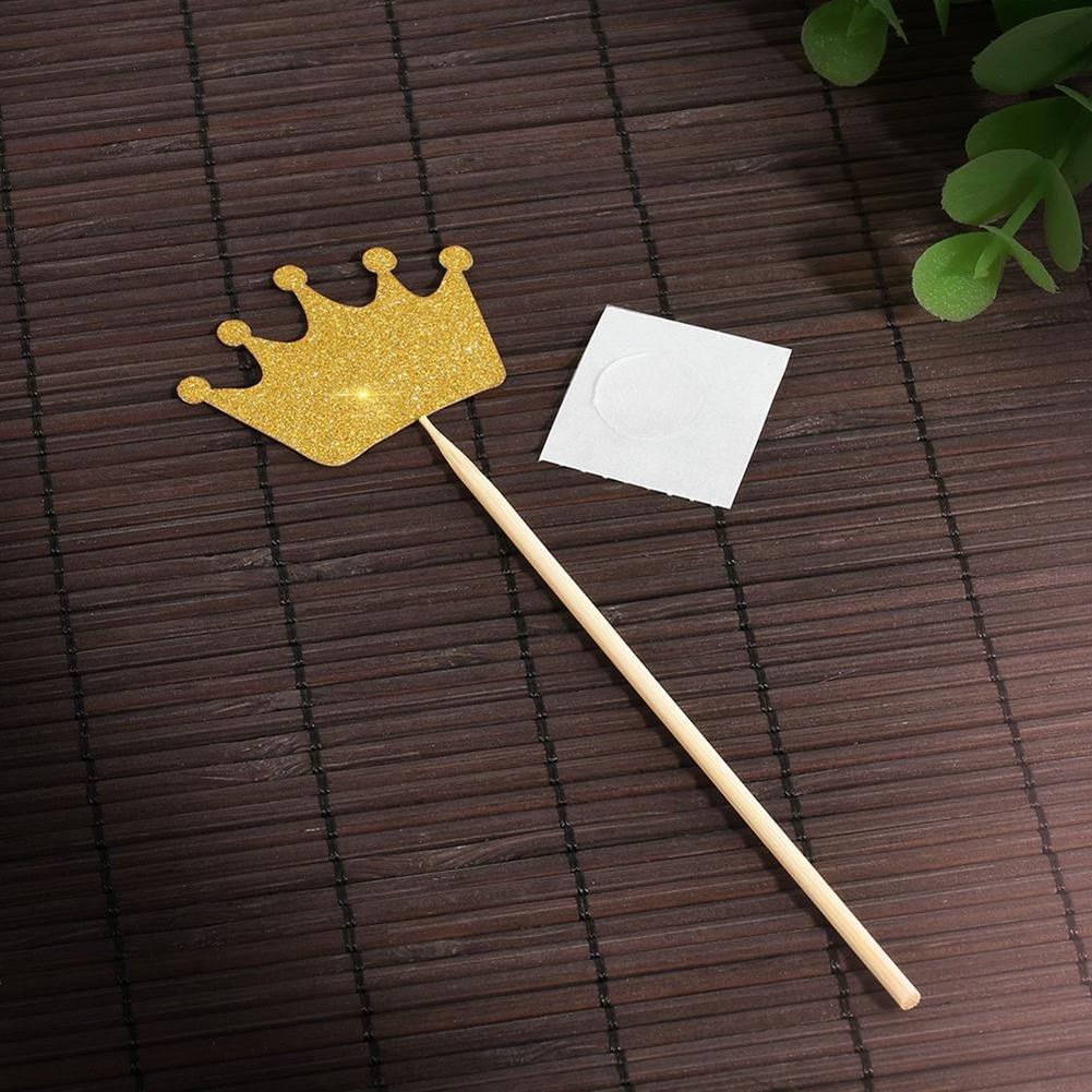 10Pcs Glitter Crown Cake Topper Wedding Birthday Party Decoration
