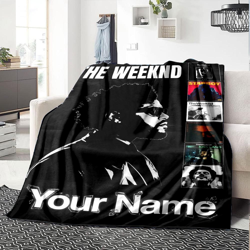 Name Custom The Weekend Print Flannel Blanket High Quality Warm Comfortable Cover for All Seasons Perfect for Gifts Home Decor