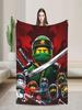 Ninjagos Flannel Throw Fashion Blanket Warm Autumn Bedspread for Living Room Sofa Bed Cover Kids Boys Girls Pattern
