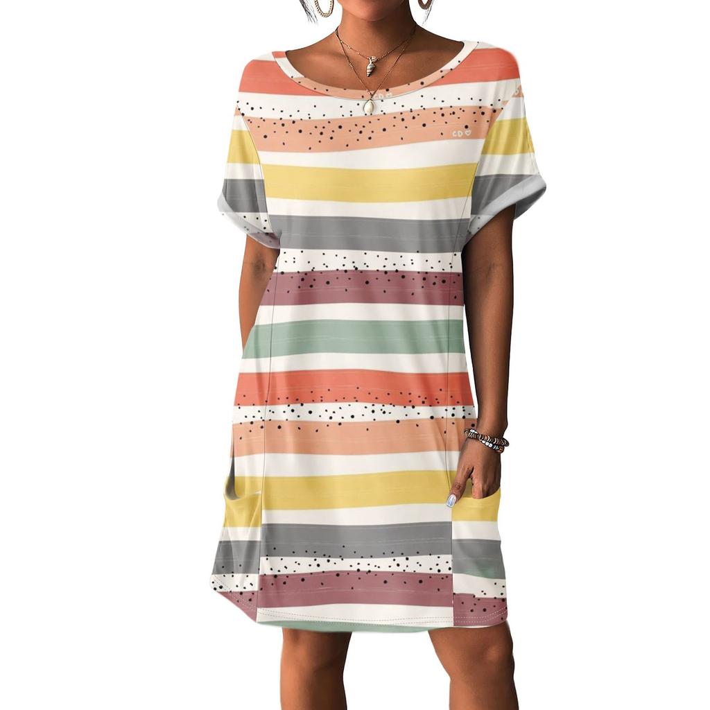 Dames Jurken T-shirt Jurken Met Zakken Kleur Casual Strandjurken