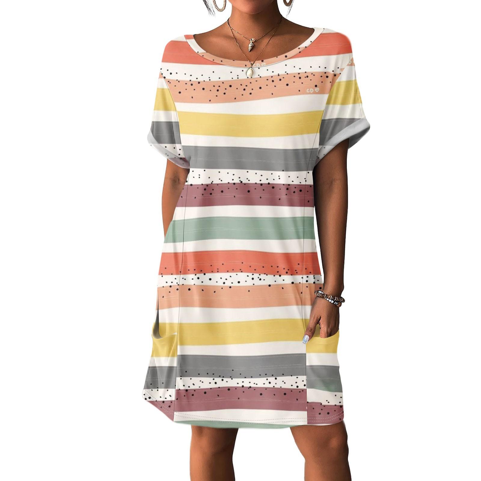 

Women s Dresses T-Shirt Dresses With Pockets Color Casual Beach Dresses XXL